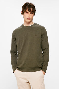 Springfield Double micro-striped long-sleeved T-shirt grey