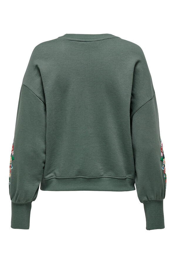 Only Sudadera cuello redondo kaki