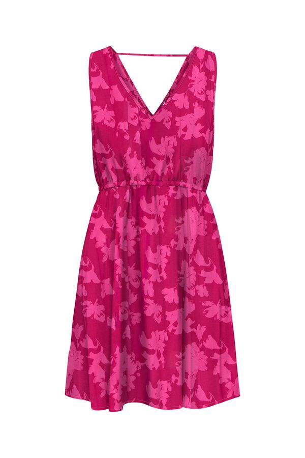 Only Vestido corto tirantes fucsia