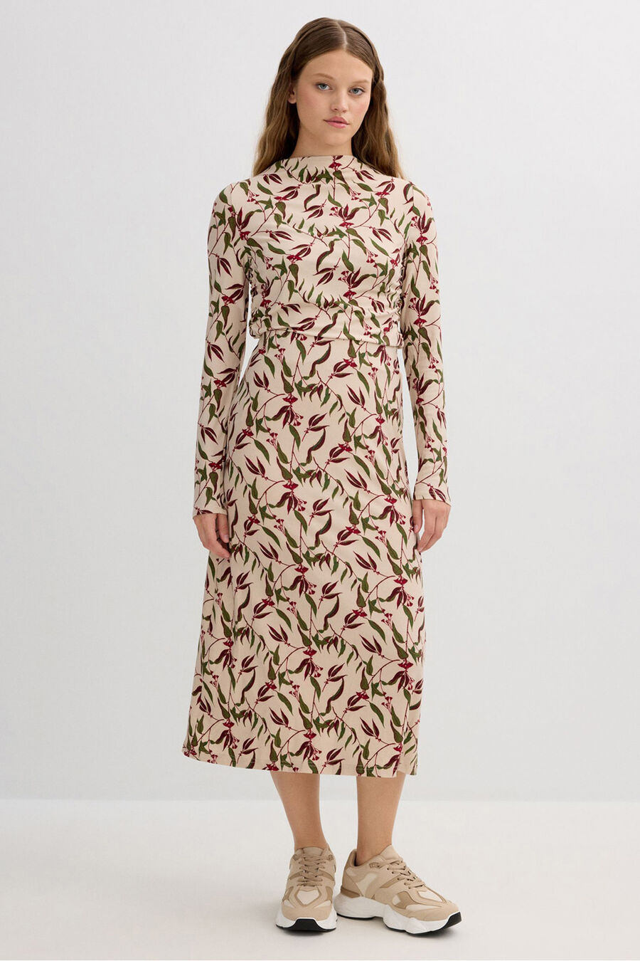 Falda midi con estampado