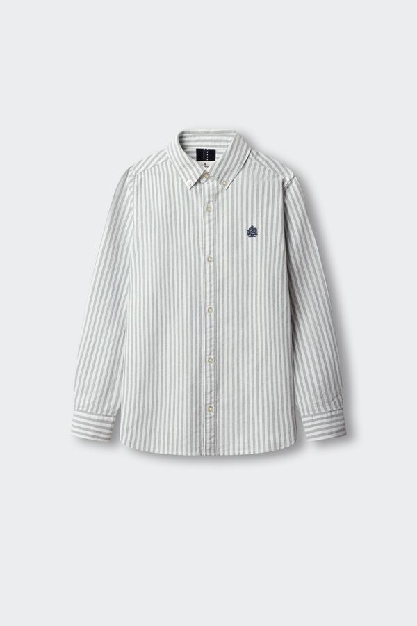 Springfield Kids Striped Oxford shirt green