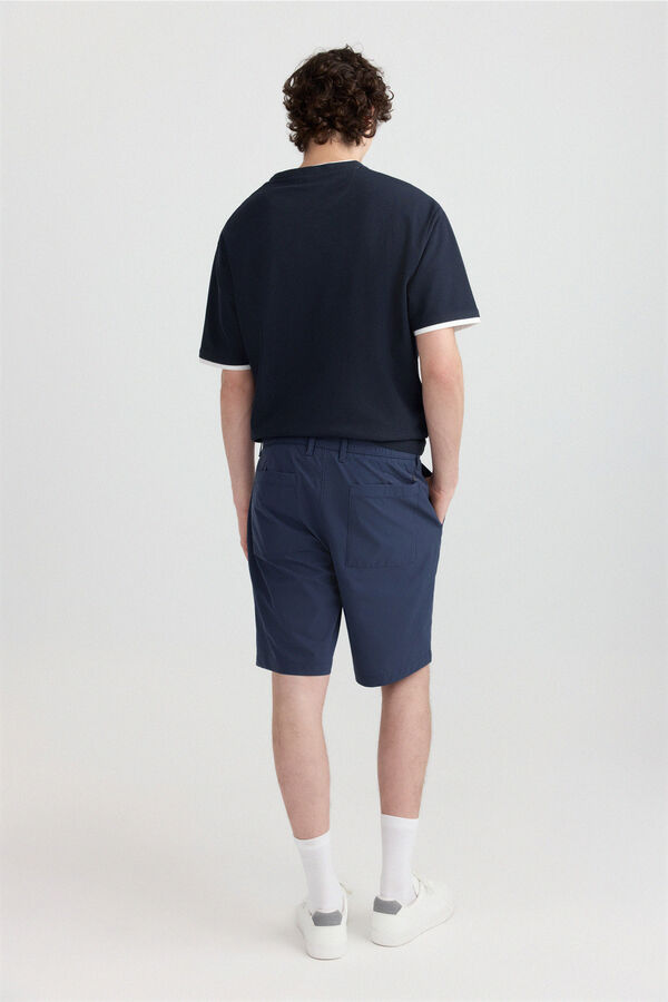Springfield Wide & relaxed fit technical Bermuda shorts blue