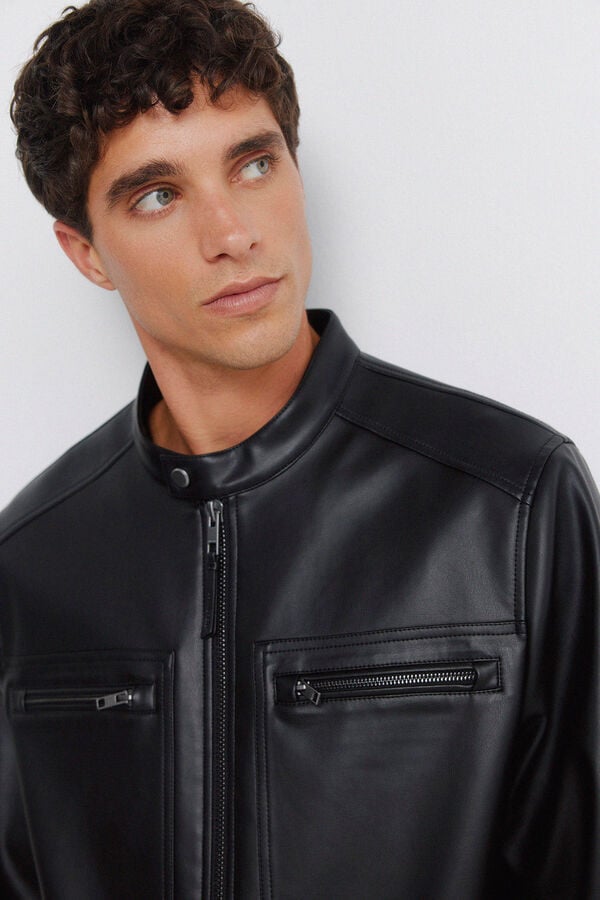 Springfield Blouson effet cuir noir