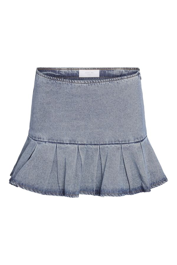 Noisy May Denim short skirt with ruffle blue