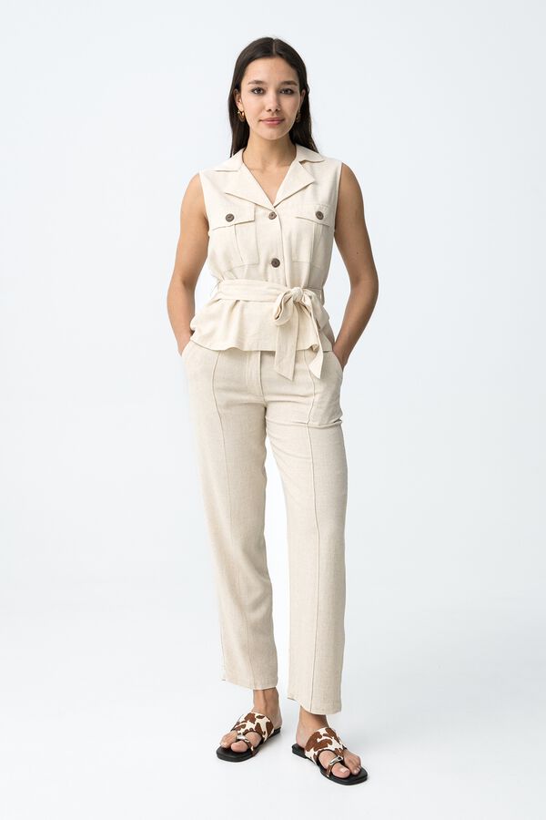 Tiffosi Pantal&oacute;n corte regular beige