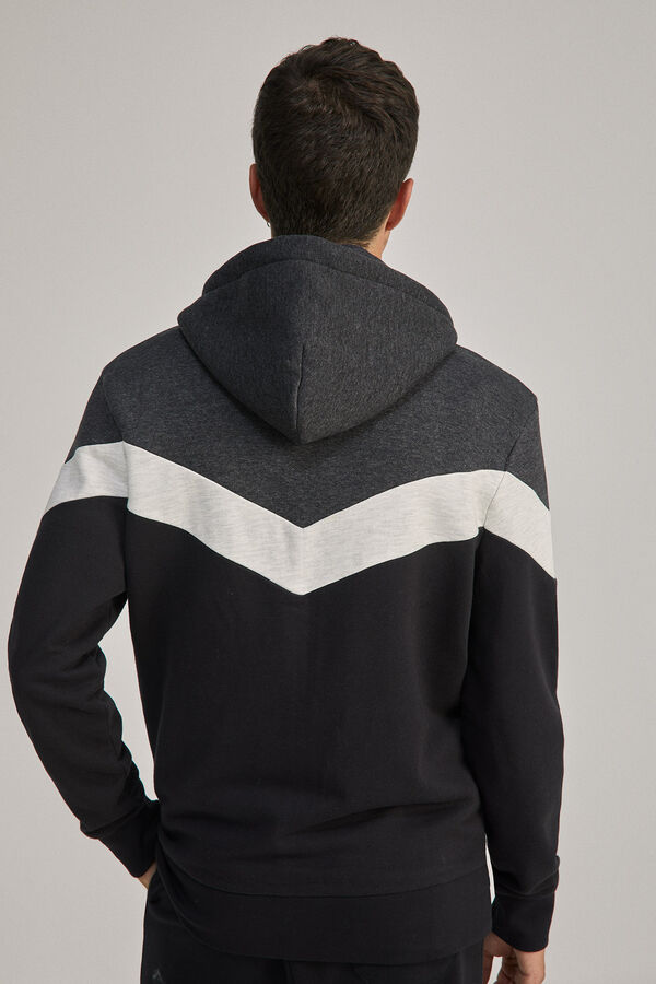 Springfield Colour block hoodie with cut-outs black