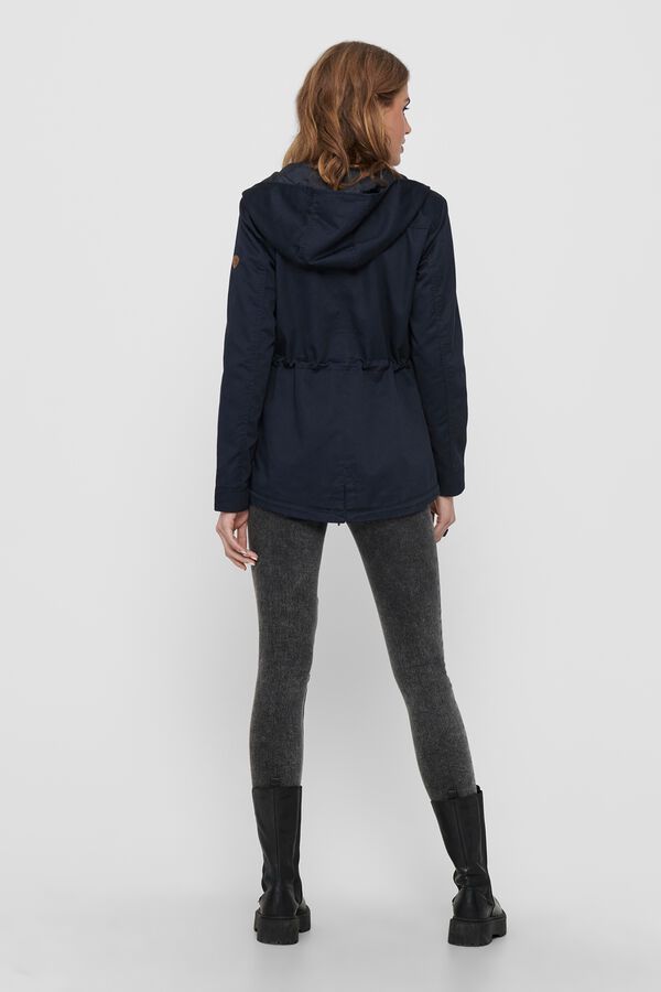 Only Short hooded parka blue