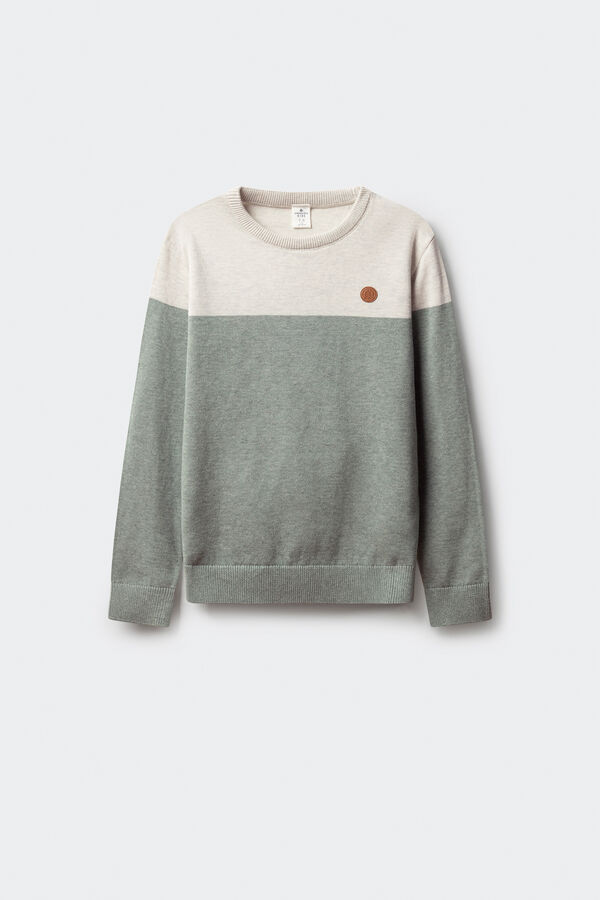 Springfield Kids Children's Color Block Sweater Zelena