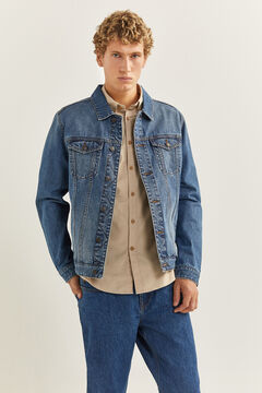 Springfield Blouson en jean fonc&eacute; bleut&eacute;
