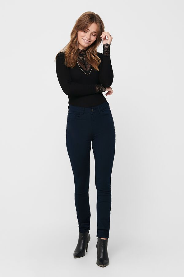 Only Lace detail T-shirt black