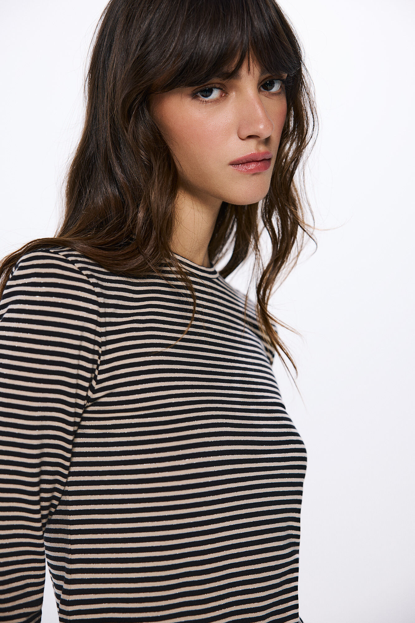 Springfield Strukirana prugasta majica sa lureksom