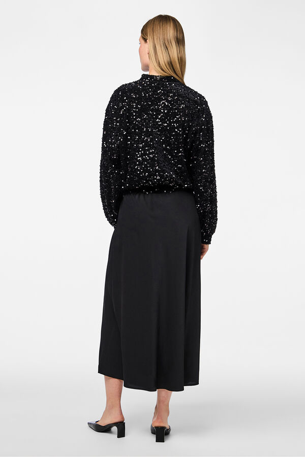 Pieces Falda larga negro