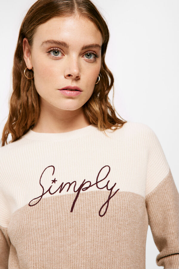 Springfield Zweifarbiger Pullover „Simply“ lila
