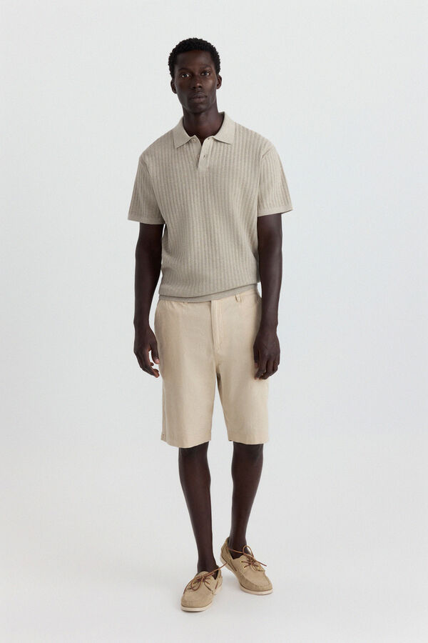 Springfield Vertical structure polo shirt nude