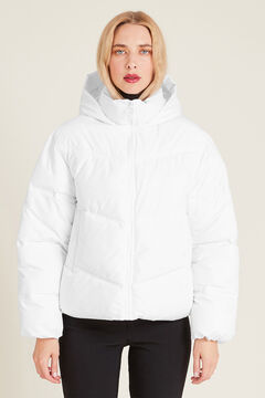 Springfield Oversized puffer jacket with hood blanc