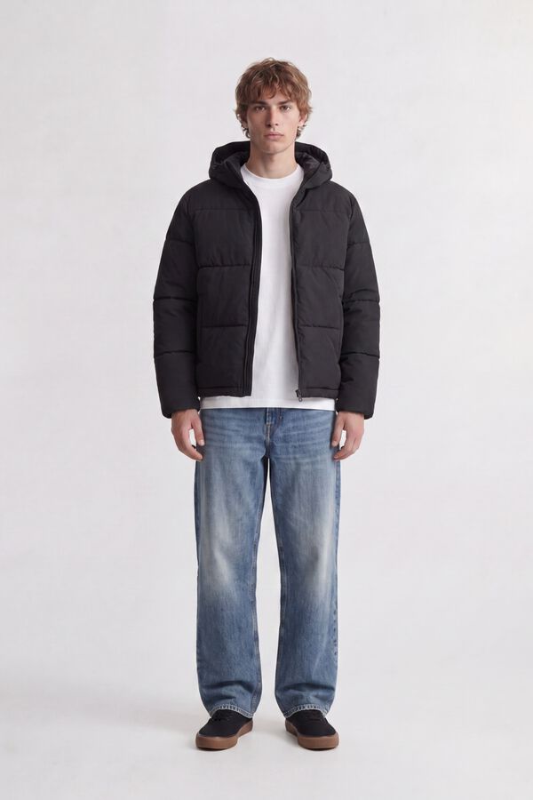 Jack & Jones Puffer jacket with hood black