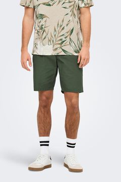 Only & Sons Bermudas mit Rei&szlig;verschluss und Knopf