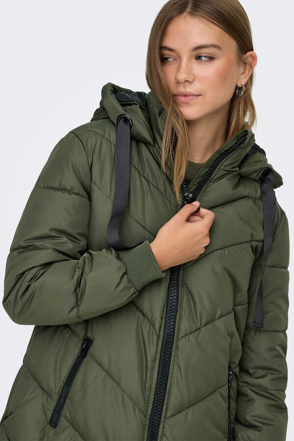 JDY Puffer coat green