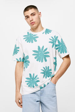 Springfield Large palm tree T-shirt ecru