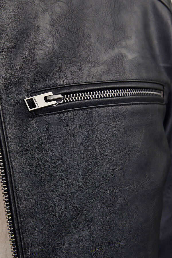 Jack & Jones Cazadora biker efecto piel negro