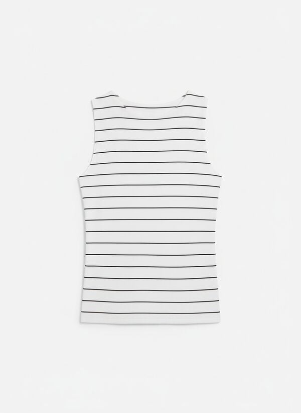 Springfield Cotton sleeveless round neck top brown