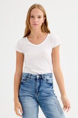 Inside V-neck T-shirt white