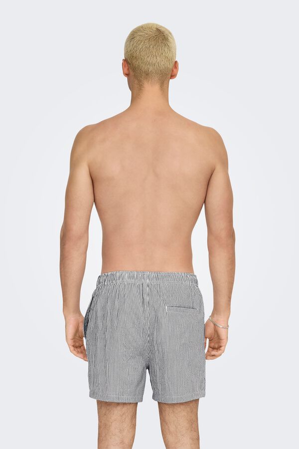 Only & Sons Striped short swimwear green