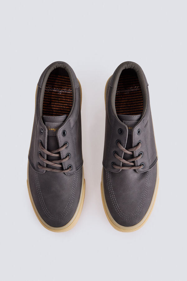Springfield Faux leather iconic sneaker grey