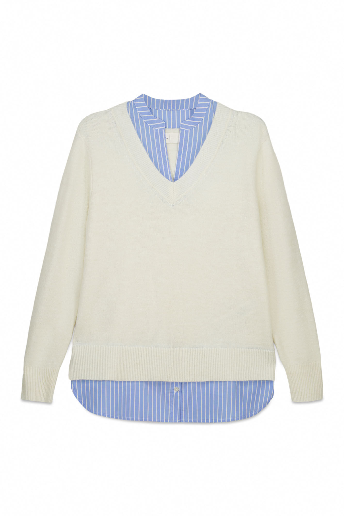 Springfield Stehkragen-Pullover aus Materialmix