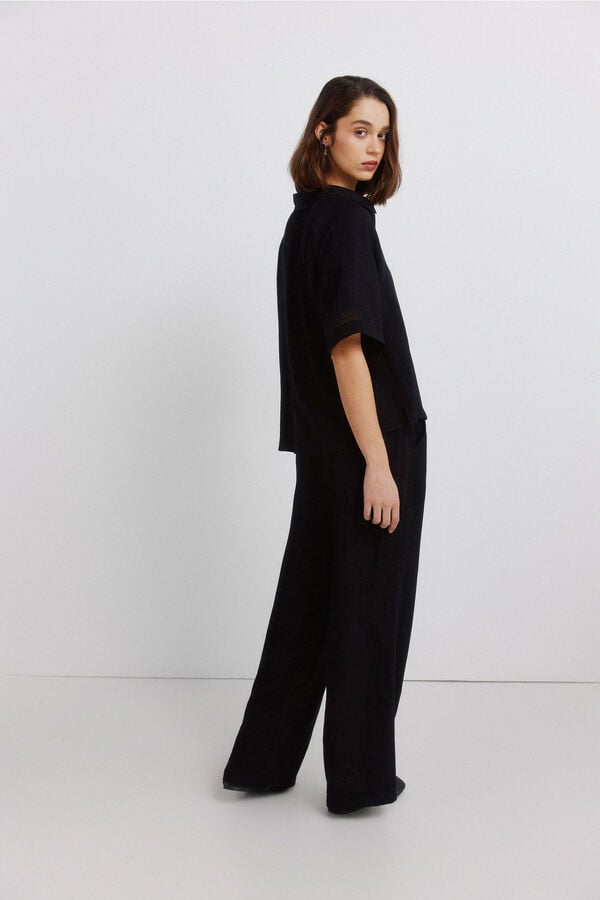 Springfield Lace drawstring trousers black