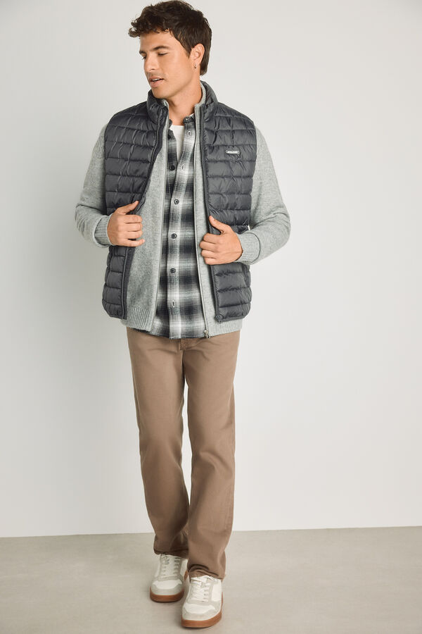 Jack & Jones Puffer gilet zip fastening grey