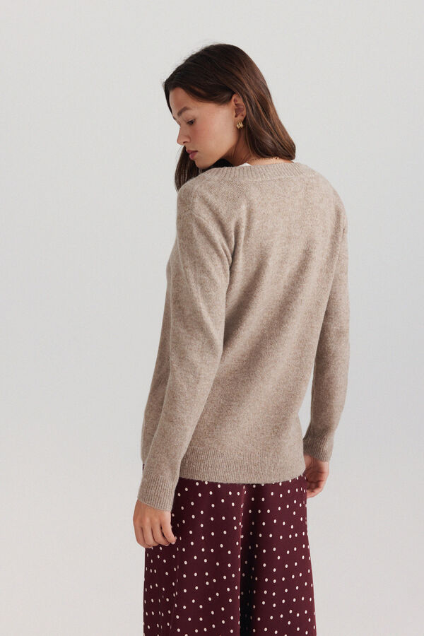 Springfield Oversize V-neck jumper nude