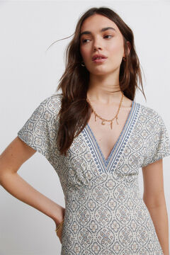 Springfield Border print V-neck dress