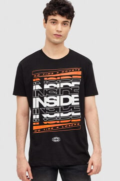 Springfield T-Shirt mit Print Inside schwarz