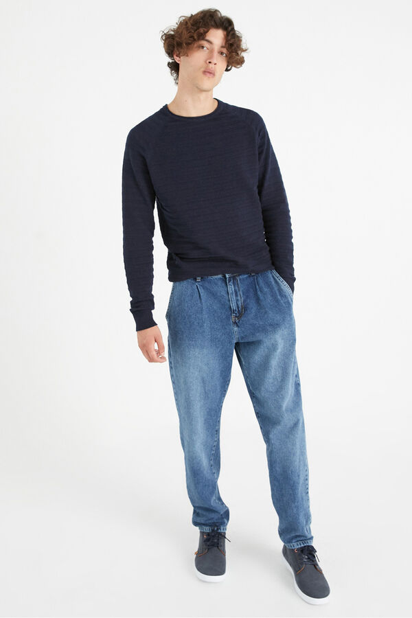 Inside Jersey Rayas Relieve azul