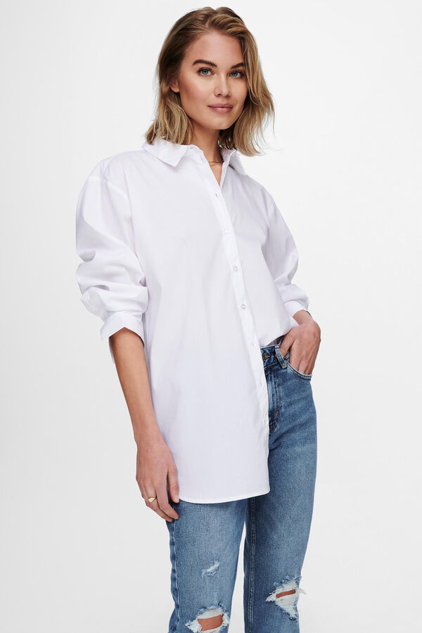 Springfield Oversize shirt with long sleeves white
