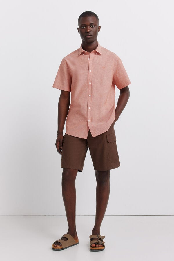 Springfield Linen short sleeve shirt red