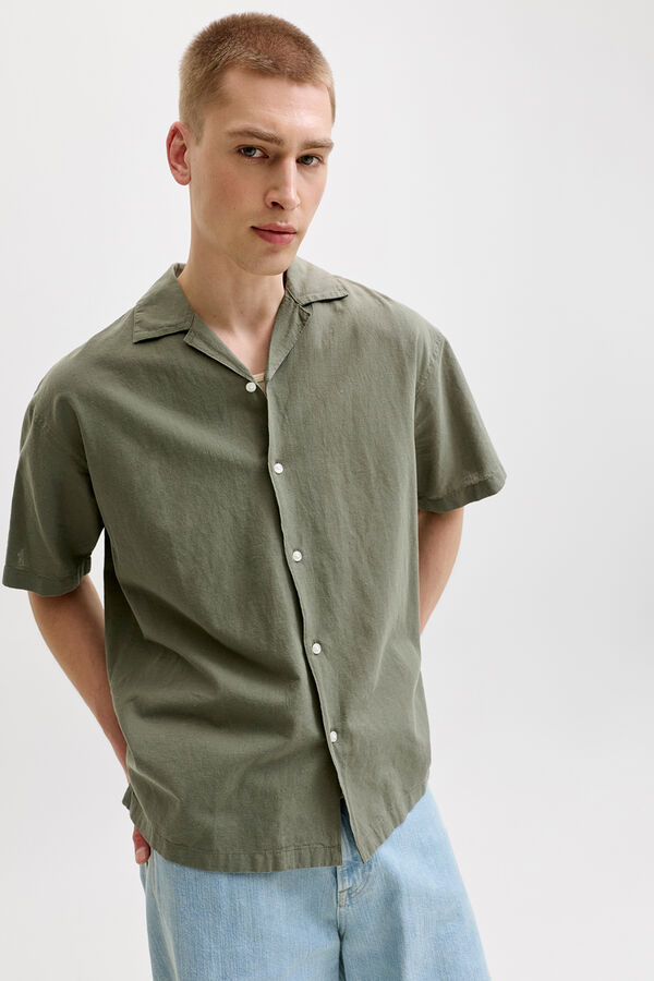 Jack & Jones Linen resort shirt nude