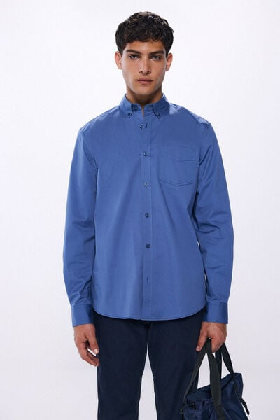 Springfield Chemise tissu stretch bleu