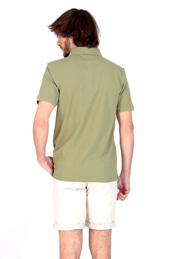Springfield Short-sleeved piqué polo shirt green water