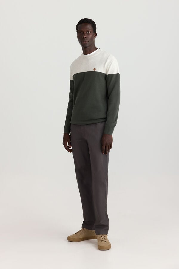 Springfield Colour block basic jumper grey