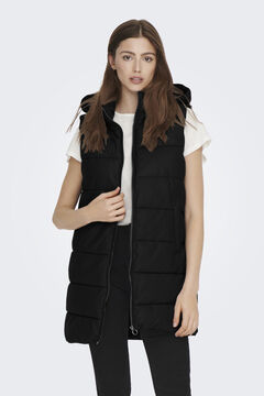 Springfield Long quilted gilet with hood black