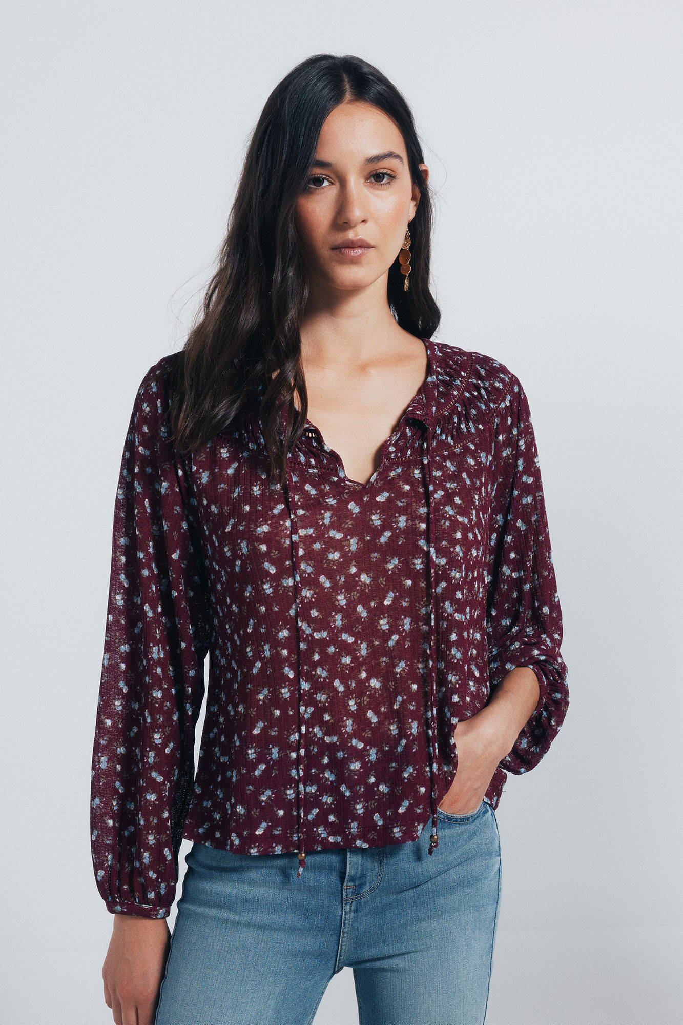 Springfield Flowy blouse with lace inserts