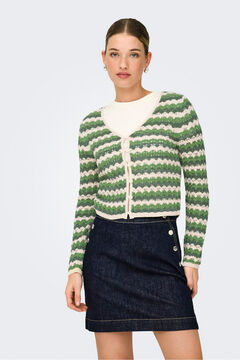 Only C&aacute;rdigan de crochet troquelado
