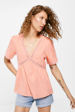 Springfield Lace volume blouse pink