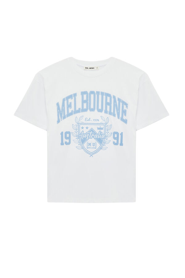 Koton Camiseta estampada manga corta blanco