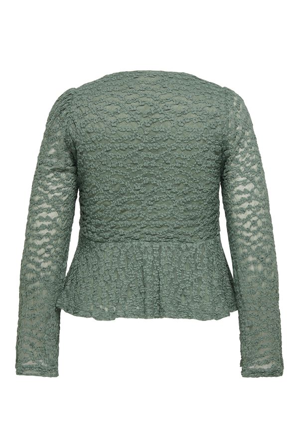 Only Carmakoma Blusa de encaje talla grande kaki