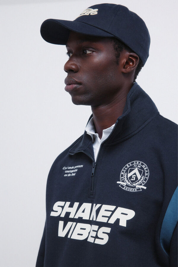 Springfield Print cut sweatshirt blue