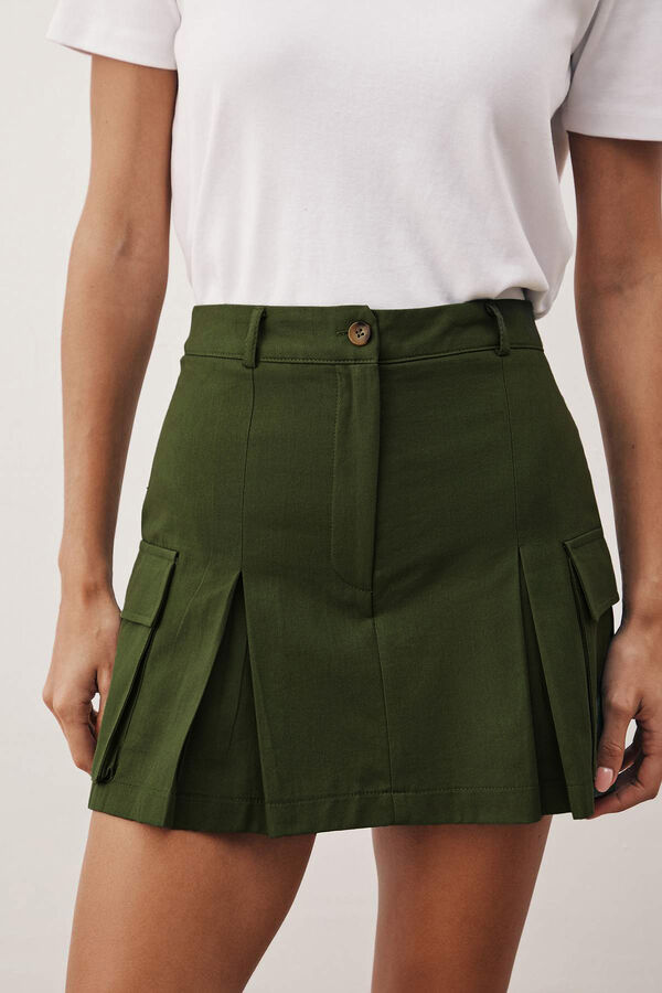 Trendyol Falda pantal&oacute;n con bolsillos kaki