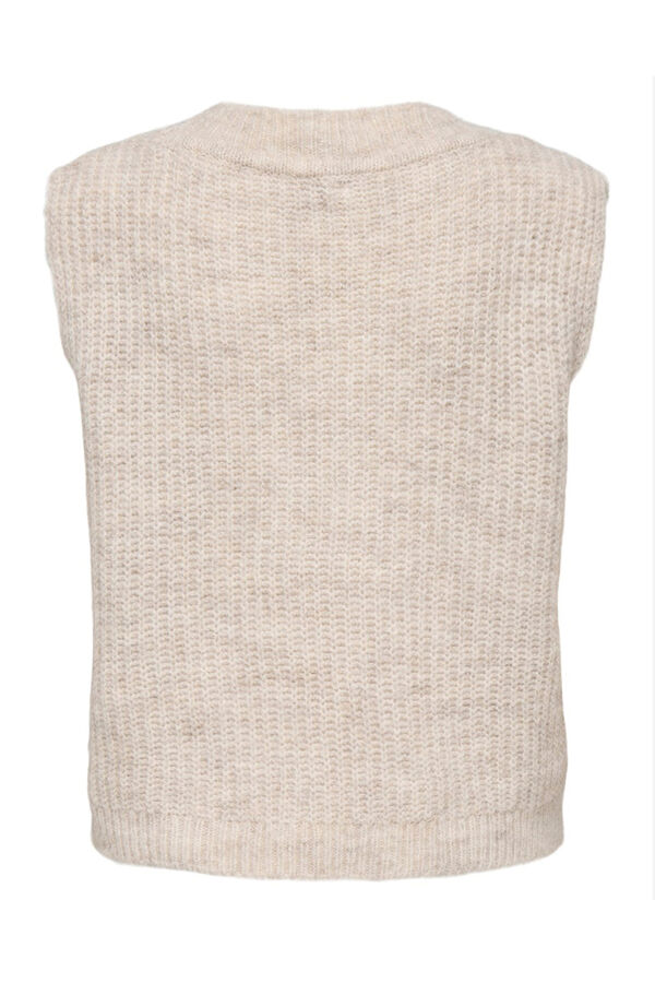 Only Structured V neck gilet brown